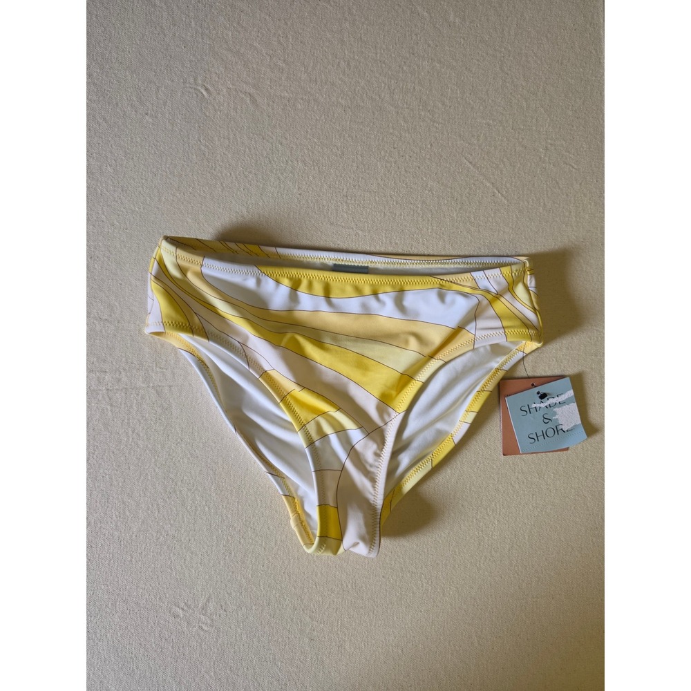 Shade & Shore Geo Print Bikini Bottom Yellow Small NWT
